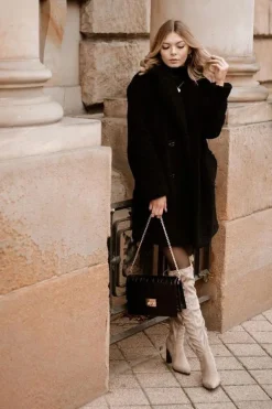 Kozaki Damskie Na Słupku Zamszowe Beżowe Monleek