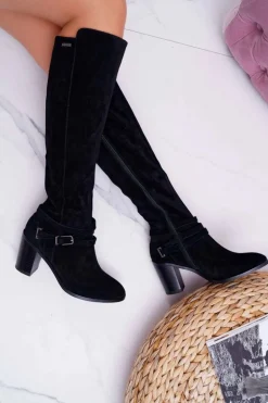 Kozaki Damskie Na Słupku Zamszowe Big Star EE274520