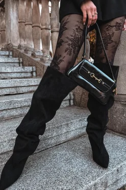 Kozaki Damskie Na Szpilce Wsuwane Czarne Mavilla