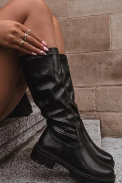 Kozaki Damskie Z Eko Skóry Czarne Oceana