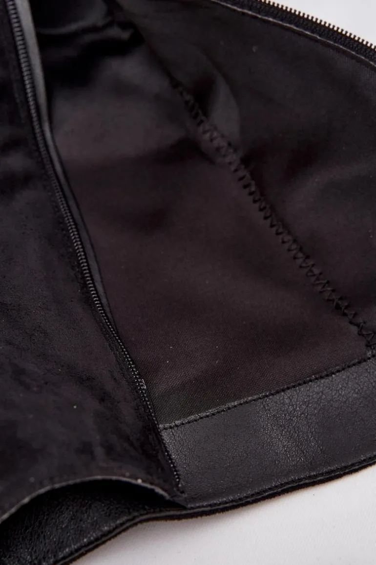 Kozaki Damskie Z Marszczoną Cholewką I Klamrą Czarne Ophelis