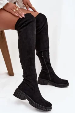 Kozaki Damskie Za Kolano S.Barski HY42-122 Czarne