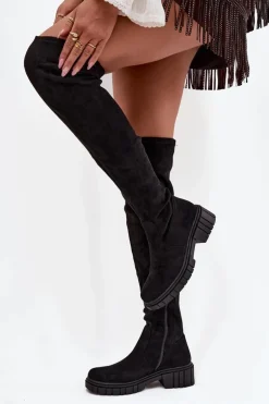 Kozaki Damskie Za Kolano S.Barski HY42-122 Czarne