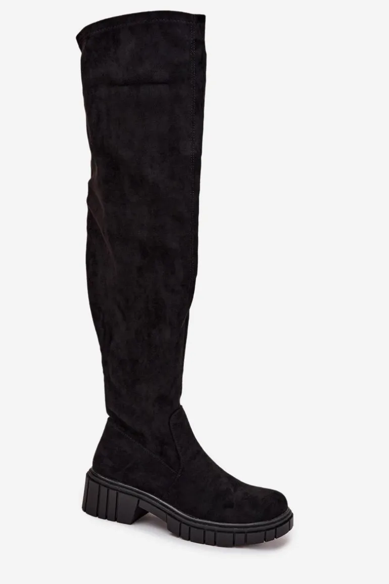 Kozaki Damskie Za Kolano S.Barski HY42-122 Czarne