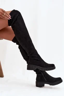 Kozaki Damskie Za Kolano S.Barski HY42-122 Czarne