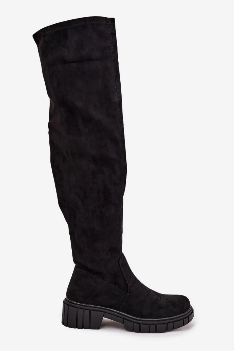 Kozaki Damskie Za Kolano S.Barski HY42-122 Czarne