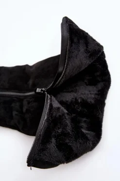 Kozaki Damskie Zamszowe Na Platformie S.Barski HY53-8 Czarne