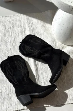 Kozaki Kowbojki Damskie Na Obcasie Ocieplane Vinceza 16508 Czarne