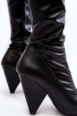 Kozaki Na Obcasie EkoSkóra Lu Boo Czarne