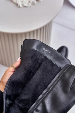 Kozaki Na Obcasie Z Eko Skóry Przed Kolano Czarne Izanae