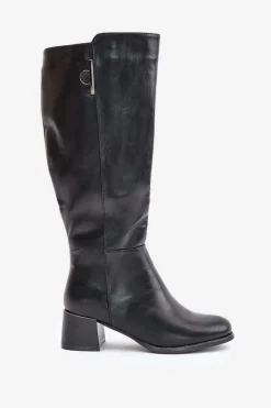 Kozaki Na Obcasie Z Eko Skóry Przed Kolano Czarne Izanae