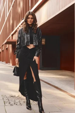 Kozaki Na Szpilce Przed Kolano Skórzane S.Barski MR870-59 Czarne