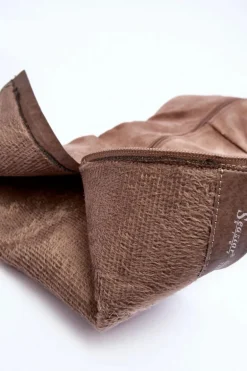 Kozaki Przed Kolano Na Słupku Zamszowe Beżowe Kilrenita