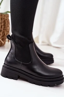 Kozaki Z Elastycznej Tkaniny Za Kolano Czarne Ice Coffee