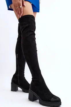 Kozaki Za Kolano Na Słupku La.Fi 270067B-SU Czarne