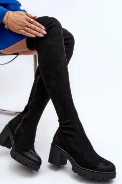 Kozaki Za Kolano Na Słupku La.Fi 270067B-SU Czarne