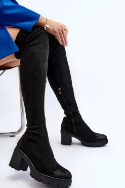 Kozaki Za Kolano Na Słupku La.Fi 270067B-SU Czarne