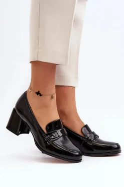 Lakierowane Czółenka Na Obcasie Czarne Felicijana
