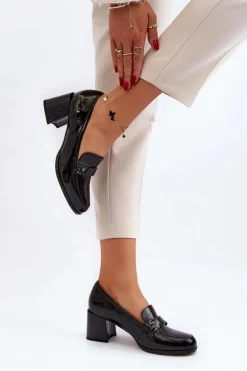 Lakierowane Czółenka Na Obcasie Czarne Felicijana