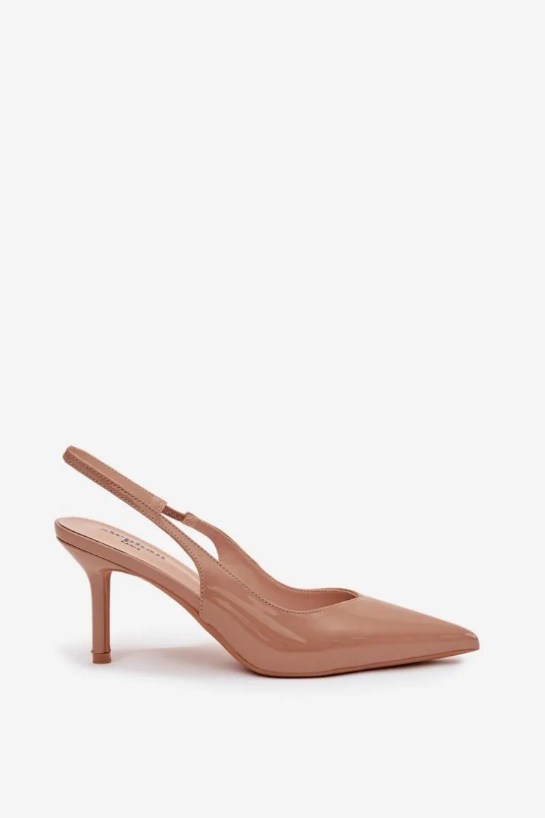 Lakierowane Czółenka Na Szpilce Ciemnobeżowe Phelia