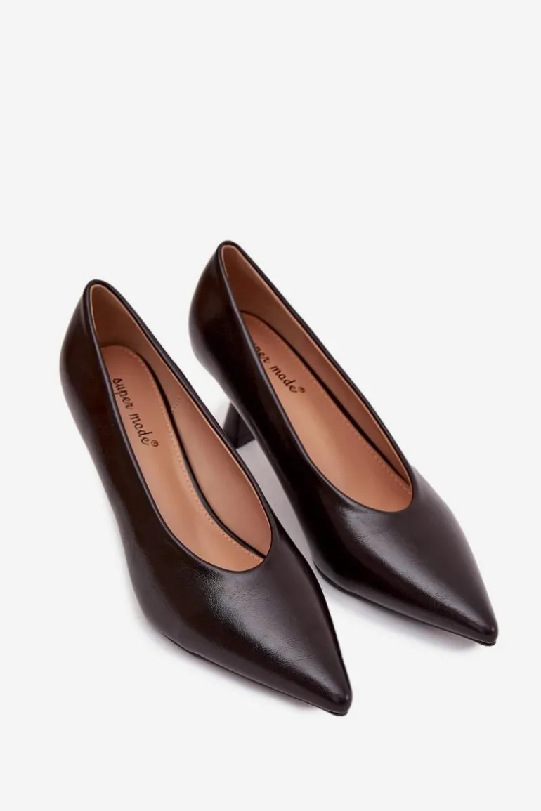 Lakierowane Czółenka Na Szpilce Czekoladowe Gavrielle