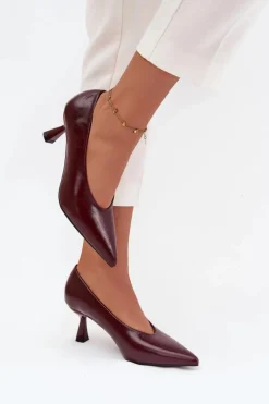 Lakierowane Czółenka Na Szpilce Bordowe Gavrielle