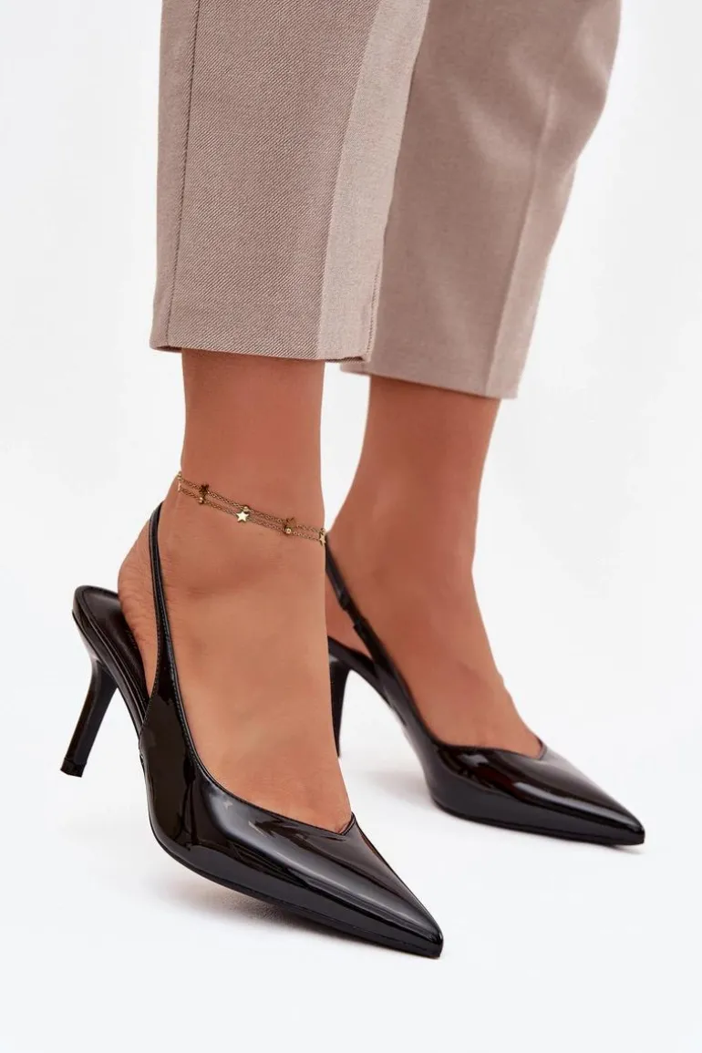 Lakierowane Czółenka Na Szpilce Czarne Phelia