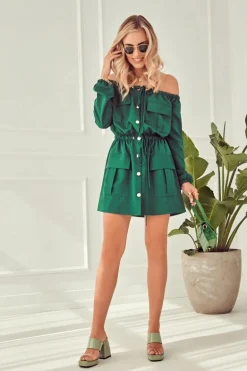 Lakierowane Klapki Na Słupku Zielone Seattle