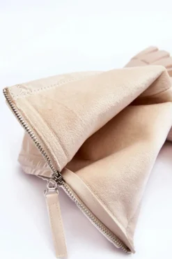 Lakierowane Kozaki Na Masywnej Platformie Z Suwakiem Beżowe Ringo