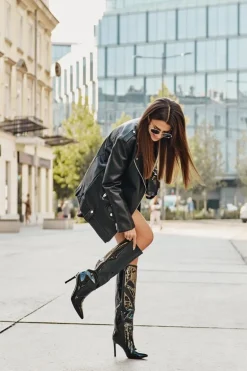 Lakierowane Kozaki Na Szpilce Czarne Melisandra