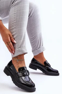 Lakierowane Mokasyny Na Platformie Czarne Jarren