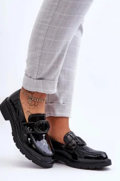 Lakierowane Mokasyny Na Platformie Czarne Jarren