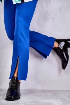 Lakierowane Niskie Botki Na Suwak Czarne Bettina