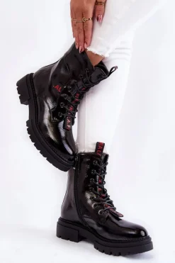 Lakierowane Ocieplane Botki La.Fi 250054B-LA Czarne