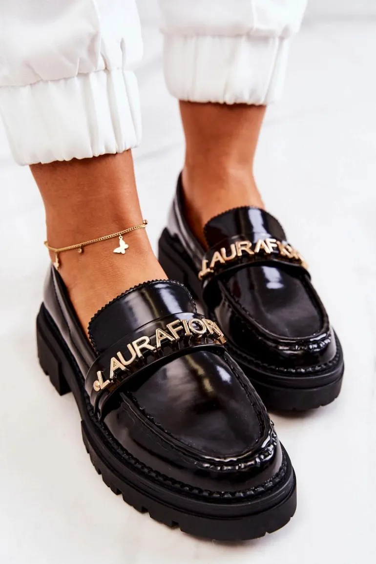 Lakierowane Półbuty Loafery La.Fi 210001B-NL Czarne