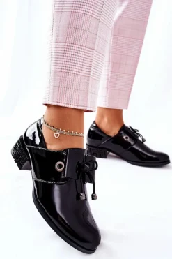 Lakierowane Półbuty Sergio Leone PB260 Czarne