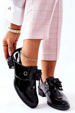 Lakierowane Półbuty Sergio Leone PB260 Czarne