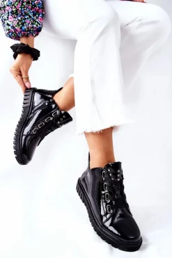 Lakierowane Półbuty Sergio Leone PB210 Czarne