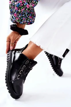 Lakierowane Półbuty Sergio Leone PB210 Czarne