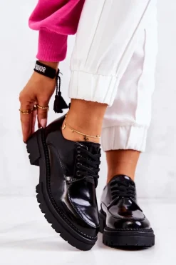 Lakierowane Półbuty Wiązane La.Fi Czarne Joselin