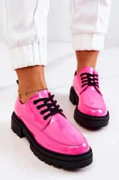 Lakierowane Półbuty Wiązane La.Fi Różowe Joselin