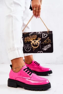 Lakierowane Półbuty Wiązane La.Fi Różowe Joselin