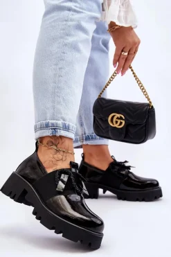 Lakierowane Półbuty Z Ozdobami Czarne Keily