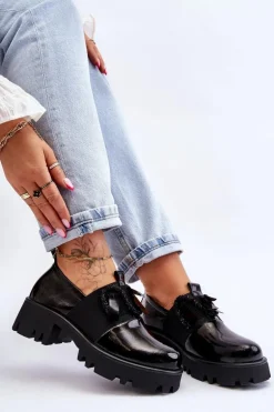 Lakierowane Półbuty Z Ozdobami Czarne Keily