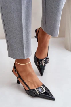 Lakierowane Szpilki Z Klamrą Czarne Zeisia