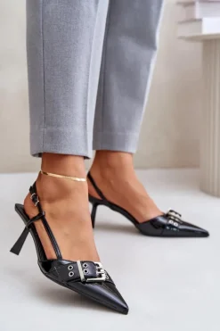 Lakierowane Szpilki Z Klamrą Czarne Zeisia