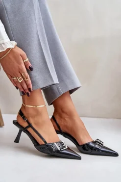 Lakierowane Szpilki Z Klamrą Czarne Zeisia