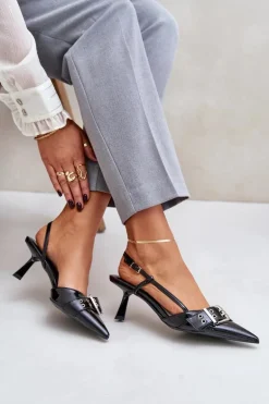 Lakierowane Szpilki Z Klamrą Czarne Zeisia