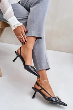 Lakierowane Szpilki Z Klamrą Czarne Zeisia