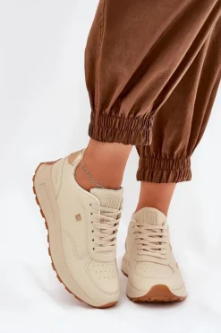 Lekkie Buty Sportowe Damskie Big Star RR274630 HI-POLY SYSTEM Beżowe